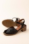 Women's Genuine Leather Medium Heeled Daily Stylish Sandals Anl.3363 Black - 3