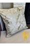 Italian Velvet Cream Throw Pillow Case Gold Leaf Gilt Decorative Cushion Pillow Case 45x45cm - 5
