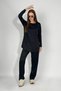 Women's Pantsuit with Hijab, Slit Bottom and Top, Two-Piece Set, Black - 3