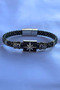 Genuine Leather Men's Bracelet Made with Compass Rectangle Zircon Stone Handcrafted - 3