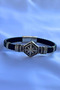 Genuine Leather Men's Bracelet Made with Compass Hexagonal Zircon Stone Handcrafted - 3