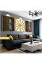 Amazing | Black&Gold Set Leaf Spider Web Combination | Framed Glass Table 3 Pieces Vertical