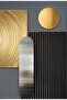 هاريكابيريف | مجموعة BLACK&GOLD BOHEM ABSTRACT COMBINATION | طاولة زجاجية بإطار 3 قطع عمودية - 4