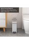 Small Bathroom Trash Can with Lid Soft Close, Step Pedal, 10 Liter / 2.6 Gallon Stainless Steel Bin - 3
