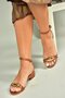 U726017209 Tan Low Heel Women's Sandals - 2
