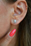 Zircon Stone Mini Flower Earrings – Silver Color - 4