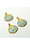Turquoise Enamel Large Oyster Pendant – Elegant Jewelry with Sea Shell Design, 33X25 mm - 3