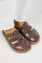 Brancato Women's Genuine Leather Buckle Banded Sabo Brown Slippers - 3