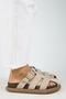Brancato Women's Genuine Leather Buckle Banded Sabo Beige Slippers - 2