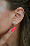 Zircon Stone Mini Flower Earrings – Silver Color - 6