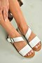 U944150303 White Thick Banded Genuine Leather Women's Sandals - 4