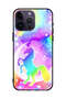 غطاء حماية لهاتف Apple iPhone 14 Pro Max بتصميم وحيد القرن بألوان قوس قزح