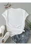 White I'M Ok Printed Oversize T-Shirt - 2