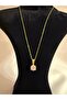 Zircon Stone Single Stone Gold Gold Color Steel Necklace
