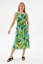 Patterned Viscose Dress Green - 2