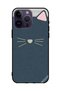 Protective Case Cover For Apple iPhone 14 Pro Max Cat Leather Pattern