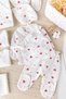 Heart Patterned Muslin 100% Cotton Set of 10 Baby Girl Hospital Release Baby Set - 3
