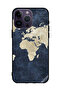 غطاء حماية لهاتف Apple iPhone 14 Pro Max بنمط خريطة على الجينز