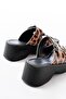 24414-574 Leopard Patent Leather Daily Buckle Wedge Heel Women's Slippers - 5