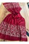 Burgundy Embroidered Gold Stone Embroidered Imported Organic Cotton Shawl 1606081