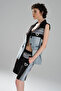 Women's Stripe Detailed and Denim Garnished Design Bermuda Shorts - 6