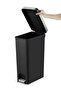 HANA SLIM 40L Step Trash Can – Matte Black, Soft-Close Lid, Fingerprint-Resistant, Narrow Pedal Bin - 4