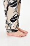 Women's 100% Cotton Woven Milk Coffee Flower Pattern Shirt Collar Button-Through Pocket Pajamas Set - 8