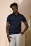 Knitted Polo Neck Regular Fit Cotton and Lycra T-Shirt - 3