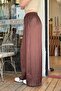 Women's Wide Leg Loose Lace-Up Satin Trousers - 3