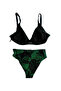 Women's Black Green Accessory Detailed Lined Plus Size Bikini Set Hzl25S-Lc25147 - 7