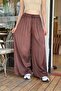 Women's Wide Leg Loose Lace-Up Satin Trousers - 2
