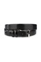 Luxury Men's Glossy Black Belt Perforated Leather Silver Buckle Dress Fabric Belt for Pants 35 mm