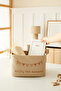 5-Piece Jute Closet Laundry Kids Room Toy Organizer Folding Storage Basket Organizer - 5