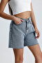 Copy - Women's Pleated High Waist Buttoned Flexible Mini Jeans Skirt with Lyras - 2