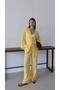 Tie-Up Linen Bottom Top Women's Kimono Set - 2