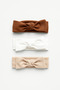 Baby Girl Cotton Ribbed 3-Piece Bow Bandana Set - 2