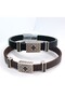 Genuine Iguana Skin Men's Bracelet with Zircon Stone - 2