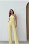 Single Sleeve Women's Seersucker Pants-Blouse Set - 2