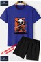 Kids Unisex “Panda Ninja Sword“ Custom Printed Crew Neck T-Shirt - Shorts Set