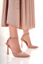 Women's Powder Strap Patent Leather Heeled Shoes - 4