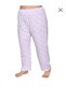 Women's 100% Cotton Mother's Long Johns Netted Patterned Printed Pajamas Long Johns