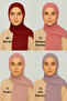 Combed Cotton Shawl Set of 4 (Claret Red - Watermelon Pink - Powder - Dried Rose) - 2