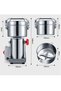 Electric Spice Mill,Electric Coffee Grinder,Food Grinder,Stainless Steel Body & Blade,1400W,Silver - 7