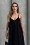 Aerobin Fabric Adjustable Strap Long Women's Dress 3088