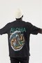 Unisex Oversize Printed Cotton Crew Neck Short Sleeve Black T-Shirt Aloha