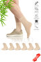 Premium Elastic-Free Non-Squeezing Beige Color Seamless Women's Bamboo Socks - 36-40 - 371Bej