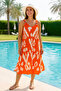 Asymmetrical Cut Strap Viscon Women's Summer Dress - 2