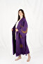 Muslin Kimono 100% Cotton Moon and Sun Printed Patterned Bathrobe Kaftan Dressing Gown Purple - 3