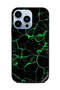 Protective Case Cover For Apple iPhone 13 Pro Green Waves Pattern