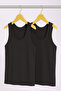 Men's Lycra Bamboo Black 2-Piece Undershirt Qi̇2K7L1K9K.2L